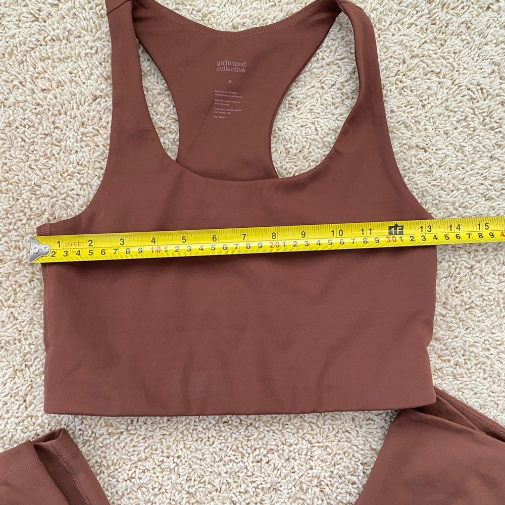 Girlfriend Collective Brown Set Leggings Bra Tank Top Small - Picture 3 of 14